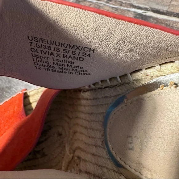 NWOT Kenneth Cole Red Strappy Braided Rope Wedge Women Size 7.5 - Picture 4 of 6